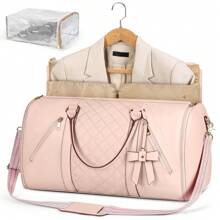 Garment Bags For Travel Women Leather Convertible Garment Duffle Bag With Shoe Pouch,Large Carry On Garment Bag Dress Suit Business Travel Bags Beige - Multicolor - View 16