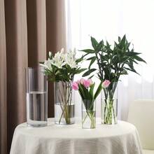 1pc Acrylic Vase, Modern Decoration Transparent Vase For Living Room And Dining Table, Unique Vase For Room Decoration, Transparent Vase For Nurturing Flowers, Flower Vase For Placing Flowers, Circular Vase For Waking Up. - Clear - View 3