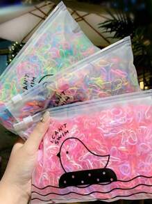 500 Pcs Silicone Hair Scrunchies With Bag Casual Hair Ties - Đầy màu sắc - Xem 2