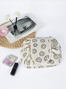 Corduroy Travel Makeup Bag, 1Pc Lichtgewicht Multifunctionele Cosmetische Organizer Handtas Bad Douche Portemonnee Pouch Draagbare Cosmetica Borstel Opslag Clutch Met Ritssluiting Voor Lippenstift, Borstel, Huidverzorging, Mobiele Telefoon, Munt, Kleine Artikelen, Voor Thuis, Reizen, Vakantie En School Gebruik, Organizer Make-up Case, Make-up Tas Make-up Pouch Huidverzorging Tas Opslag Make-up