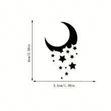 2 bucăți autocolante cu oglindă Star Moon - Adaugă Magic Touch Magic Decorului tău! - o marime - Vizualizare 3