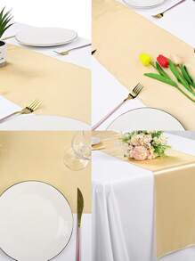 Set de 2 piezas/10 piezas Manteles de tela satinada multicolor de 30*275cm de largo, telas de alta calidad y suavidad sedosa para bodas, fiestas de cumpleaños, banquetes, graduaciones, decoración de eventos de compromiso, también se puede usar como faja para sillas o accesorio