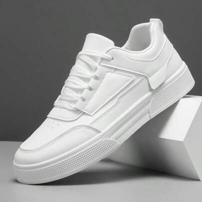 Zapatos casuales de lona con suela gruesa y versátil para hombres, zapatillas deportivas de correr de top bajo con cordones, transpirables