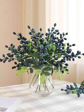 1PCS/2PCS/4PCS 13.78 英寸人造橄榄枝人造浆果枝带茎春季婚礼 DIY 农舍桌面花瓶完美家居装饰礼物生日毕业典礼，假植物