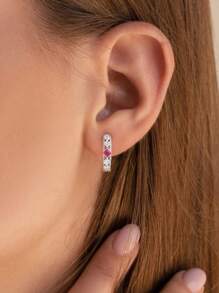 1 paar prachtige zirkonia creolen voor vrouwen S925 sterling zilver fijne dames sieraden jubileum cadeau oorbellen fijne sieraden