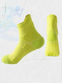 1 Đôi/4 Đôi Tất thể thao dài đến bắp chân màu trơn cho các cặp đôi, Chạy marathon, Thể dục, Đạp xe, Nhanh khô, Đáy mát-xa, Chạy bộ, Mùa thu - Nhiều màu - Xem 16