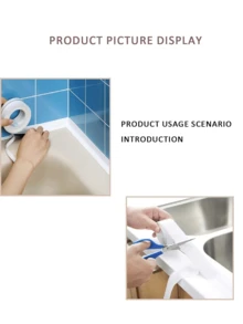 2 件 5 米防水密封胶带，适用于厨房/浴室、卫生间、瓷砖接缝和角线 - 家庭房车屋顶管道和游泳池维修家庭浴室装饰 - 彩色 - 查看 3