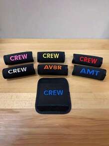 1pc Customized Embroidery Luggage Handle Cover, Personalized Creative Anti-Slip Water Resistant Suitcase Trolley Grip Protector, Multifunction, Versatile, Large Capacity, Lightweight, Functional, Practical, All-Purpose, Colorful, Cute, Adorable, Contracted, Funny, Kawaii, Y2K, Minimalist, Commuting, Business Casual, Basics, Custom, Personalized, Unique