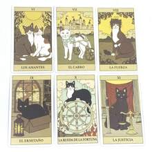 Un conjunto de 78 cartas de tarot en español titulado "Los gatos dominan la Tierra", perfecto para juegos de adivinación, regalos de fiesta y regalos de cumpleaños. - Color de la foto - Ver 6