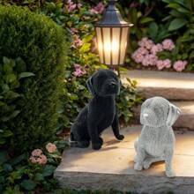 1 pieza Estatua de resina de Labrador Retriever sentado con cuentas, para amantes de los perros, decoración de sala de estar, obra de arte decorativo para el hogar, pieza central de escritorio, decoración de oficina, decoración de estantes, decoración de la habitación. Regalos de Halloween, Navidad. - Multicolor - Ver 4