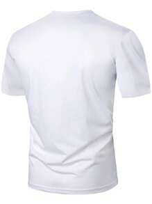 夏季新款撞色商务休闲圆领男士短袖T恤 - 白色 - 查看 2