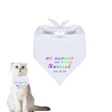 1 pieza Pañuelo personalizado para mascota, Accesorio de foto de boda con fecha personalizada, Babero personalizado para perro con fecha de boda