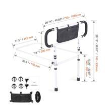 Bed Rails For Elderly Adults. The Bed Assist Rails For Seniors Can Be Folded At 180°/90°. They Have A Load-Bearing Capacity Of 450 Pounds/300 Pounds. The Side Rail Handrails Are Equipped With Handles That Can Be Adjusted In Four Levels, And There Are Storage Pockets. These Bed Rails Are Suitable For King-Size Beds, Queen-Size Beds, Full-Size Beds And Twin Beds. - 40.55 x 30.51 x 36.85 in - 查看 10