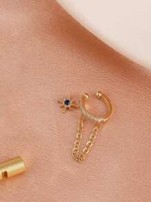 1pc Minimalist Elegant Star Tassel Ear Clip Earrings, Suitable For Women Wear On Holidays And Everyday - Multicolor - View 2