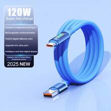 kamyuurs Cavo di ricarica rapida USB di tipo C compatibile con Huawei P70 60, S24 S23, 15 14 13, OnePlus, Realme, display digitale LED, 120W 6A
