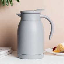 1 pieza Cafetera de 900ML/31.7oz con botón de presión para agua caliente, termo aislado al vacío, cafetera de acero inoxidable 304 para uso doméstico y vuelta al colegio