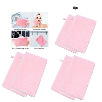 6pcs Soft Face Mitten Bath Spa Cloth,Microfiber Body Wash Mitts Reusable Makeup Remover Mitt Gloves, European Style Wash Cloth, 6*8inch