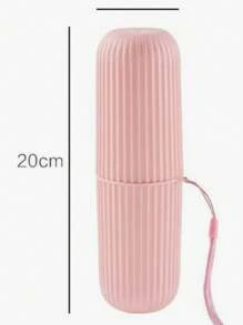 1pc Portable Makeup Brush Organizer Case, Travel Toothbrush Holder, Pen Holder Set, Multifunctional Cup With Cover For Bathroom Essentials,Room,Home,Bedroom,Bathroom,House,Pink Room,Living Room Decor,Travel Stuff,Gift Bag,Gifts For Mom,Dad,Men,Friends,Teacher,Birthday,Wedding,Desk,Shelves,Accessories,Gift Boxes,Funny Gift,