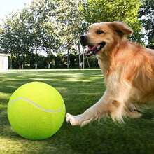 1 pieza Pelota de tenis para perro rebotadora y duradera de 9.5 pulgadas para verano, apta para entrenamiento de perros pequeños a medianos, juguete deportivo para mascotas para fomentar el juego positivo y el ejercicio, se envía desinflada