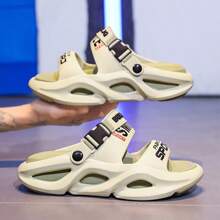 Fashionable Women's Summer Slippers, Extremely Comfortable Thick Sole Sandals, Breathable EVA Material, Suitable For Indoor/Outdoor Activities, Perfect For Beach, Pool And Water Parks - Beige Olive Green - View 3