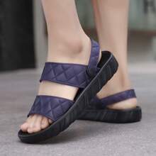 男士室内外拖鞋，防滑软底时尚 EVA 拖鞋，夏季休闲室内居家/办公室/沙滩凉鞋 - 藍色 - 查看 6