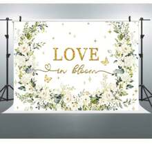 Pink Floral Wedding Shower Party Decoration Backdrop For Wedding Portrait Photography Scene Decoration Banner Vinyl