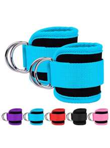 1pc Adjustable Ankle Strap With D-Rings, Fitness Leg Strength Training Belt With Buckle, Gym Workout Wrap - Multicolor - View 1