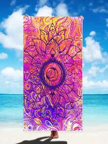 Asciugamano/telo da spiaggia assorbente e ad asciugatura rapida da 250 g/mq, con stampa a stella o mandala, extra large, utilizzabile come tappetino da yoga, scialle per il sole - asciugamano da spiaggia in microfibra per viaggi, campeggio, nuoto, escursioni - dimensioni 70*140cm o 90*180cm, accessorio essenziale per vacanze estive, viaggi, vacanze, decorazione da bagno