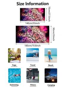 Asciugamano/telo da spiaggia assorbente e ad asciugatura rapida da 250 g/mq, con stampa a stella o mandala, extra large, utilizzabile come tappetino da yoga, scialle per il sole - asciugamano da spiaggia in microfibra per viaggi, campeggio, nuoto, escursioni - dimensioni 70*140cm o 90*180cm, accessorio essenziale per vacanze estive, viaggi, vacanze, decorazione da bagno