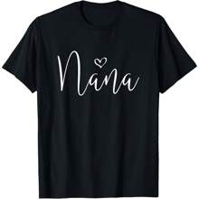 Nana For Women Grandma Christmas Mother's Day Grandparents' T-Shirt Women's Plus Size Graphic Tee - Black - View 1