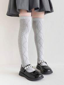 1 Pair Kids Thin Knee-High Socks,Princess Design Leg Warmers,Versatile Mesh Long Stockings For Girls, Spring/Summer