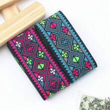 2米方形幾何圖案刺繡復古聚酯緞帶蕾絲配件修剪diy衣物袋裝飾
