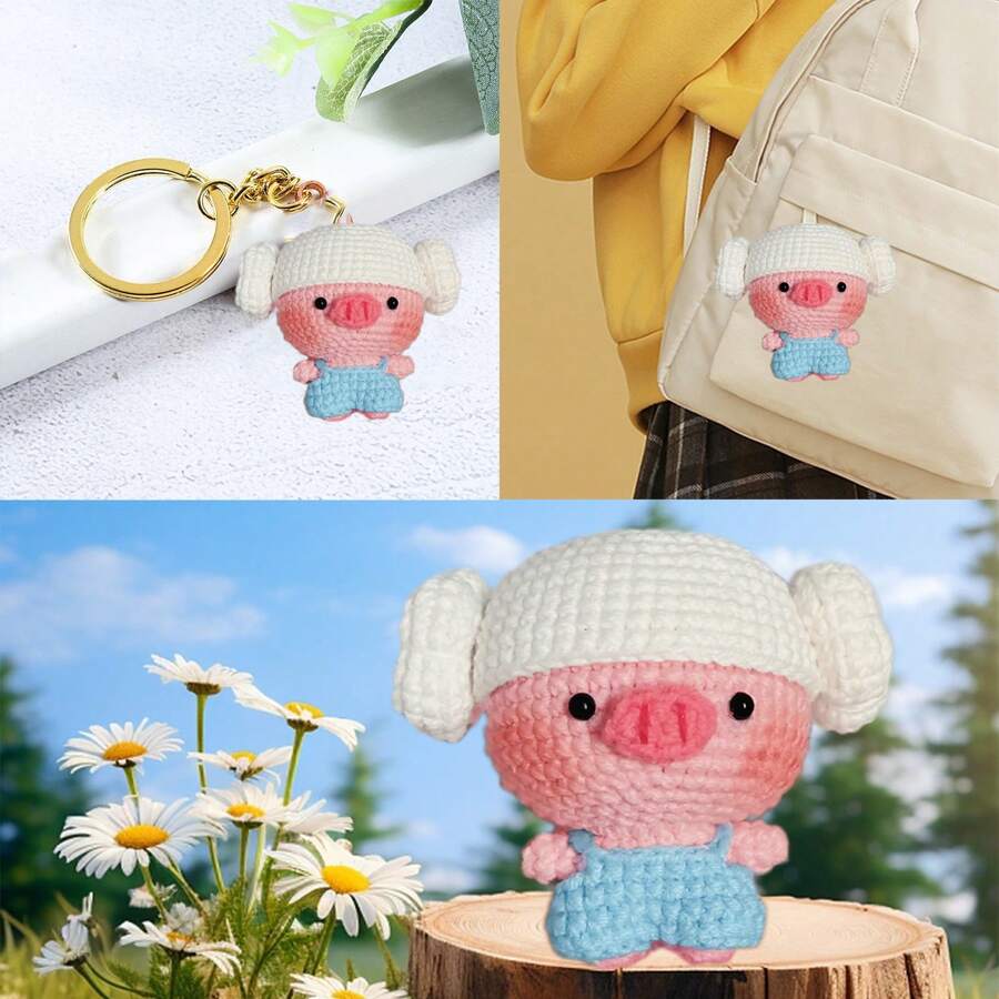 Kit Crochet Débutant 8 Pièces - Animaux Mignons Avec Vidéo Tutoriel Et Porte-Clés