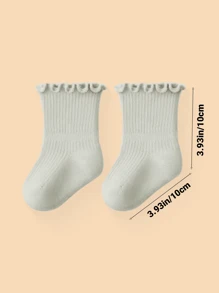 6 件/1 件婴儿褶边袜子，适合新生女孩和男孩日常使用 - 彩色 - 查看 7