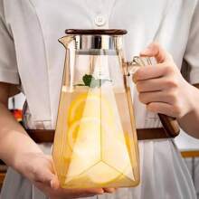 1 件 1700ml 耐高温防爆透明大容量玻璃水壶，适用于电炉，硼硅酸盐材质，适用于水、果汁、茶、饮料