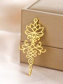 1 件不锈钢花卉莲花吊坠，经典复古美丽优雅，可用作项链、钥匙扣、DIY 珠宝配件，适合作为礼物 - 蓮花系列 - 查看 5