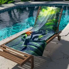 1 pièce Serviette de bain à séchage rapide série plage d'été, imprimé rétro moderne simple, serviette de plage absorbante pour usage quotidien
