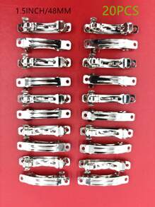 20pcs/Set French Hairpin Clips Base, Blank Automatic Clips, Handmade Bow Hair Clips, DIY Jewelry Making Supplies