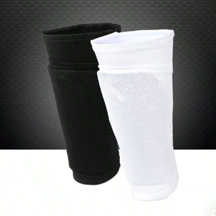 1 Pair Soccer Shin Guards With Pockets, Breathable Soft Double-Layer Sports Leg Protectors, Outdoor Sports Equipment - Multicolor - View 3
