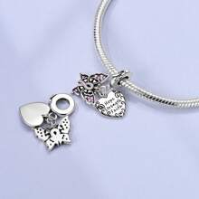 1pc Silver Color Exquisite Cubic Zirconia Women's Health Butterfly Love Pendant Charm Fit Snake Bracelet Necklace DIY Jewelry Making Beads Anniversary Gift For Girl