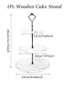 1 Set Brown Wooden 2-Tier/3-Tier Cake/Dessert Stand, Fruit & Snack Display Rack, Bakery Dessert Stand, Cake Decorative Holder Multi-Layer Tray, Suitable For Kitchen, Dining Table Decor, Wedding, Party - Brown - View 15