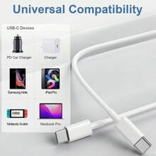 Adaptador de carga rápida USB-C de 30W, bloque de carga con cable de carga largo de 3.3FT/100cm, línea de datos USB-C a Tipo-C, juego de carga compatible con iPhone 17/16/15/Pro Max Plus, juego de carga - Tipo de Enchufe A USA (110-127V) - Ver 8