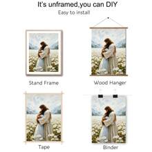 1pc Framed/Unframed Jesus Hugging Girl Canvas Poster Print Bible Christian Art Aesthetic Painting Minimalist Wall Art Picture For Dorm,Apartment,Bedroom,Living Room,Modern Home Decoration