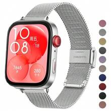1 pieza Correa de metal compatible con la Banda Watch Fit3 con hebilla de acero inoxidable, Correas de repuesto compatibles con FIT 3