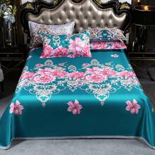 3件套冰丝印花床上用品套件（1张床单+2个枕套），春夏季凉爽冰丝床单