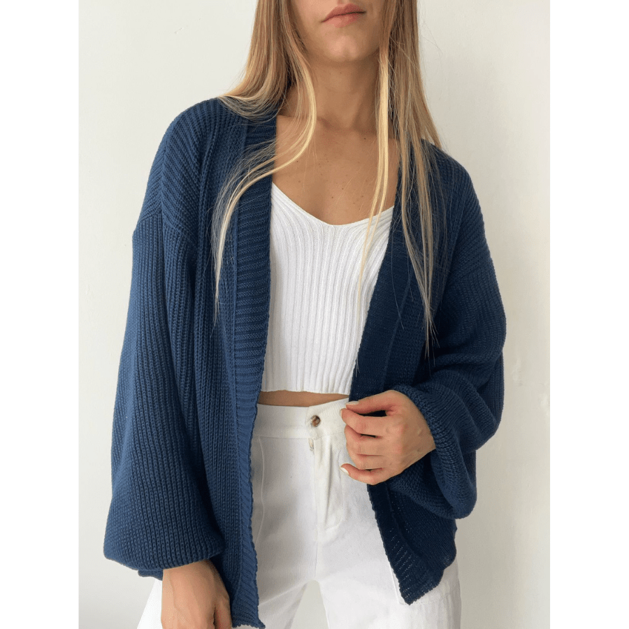 Casaco Tricot Básico Manga Bufante