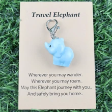 1 Stück/2 Stücke süßer Mini Elefanten Schlüsselanhänger, "Wohin du auch gehst, der Elefant ist bei dir und bringt dich nach Hause" ermutigende und tröstende Botschaft, der hübsche Elefant bringt Glück, niedlicher Harz-Tierdeko, geeignet für Feiertage, Geburtstage, Hochzeiten, Schulanfang, Partys, Auto-Accessoires, Taschenbaumler