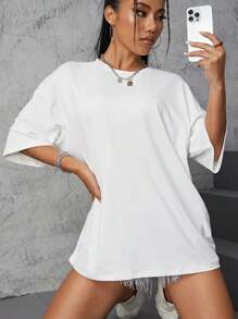 Unisex T-Shirt Women Men Basic T-Shirt - 白色 - 查看 2