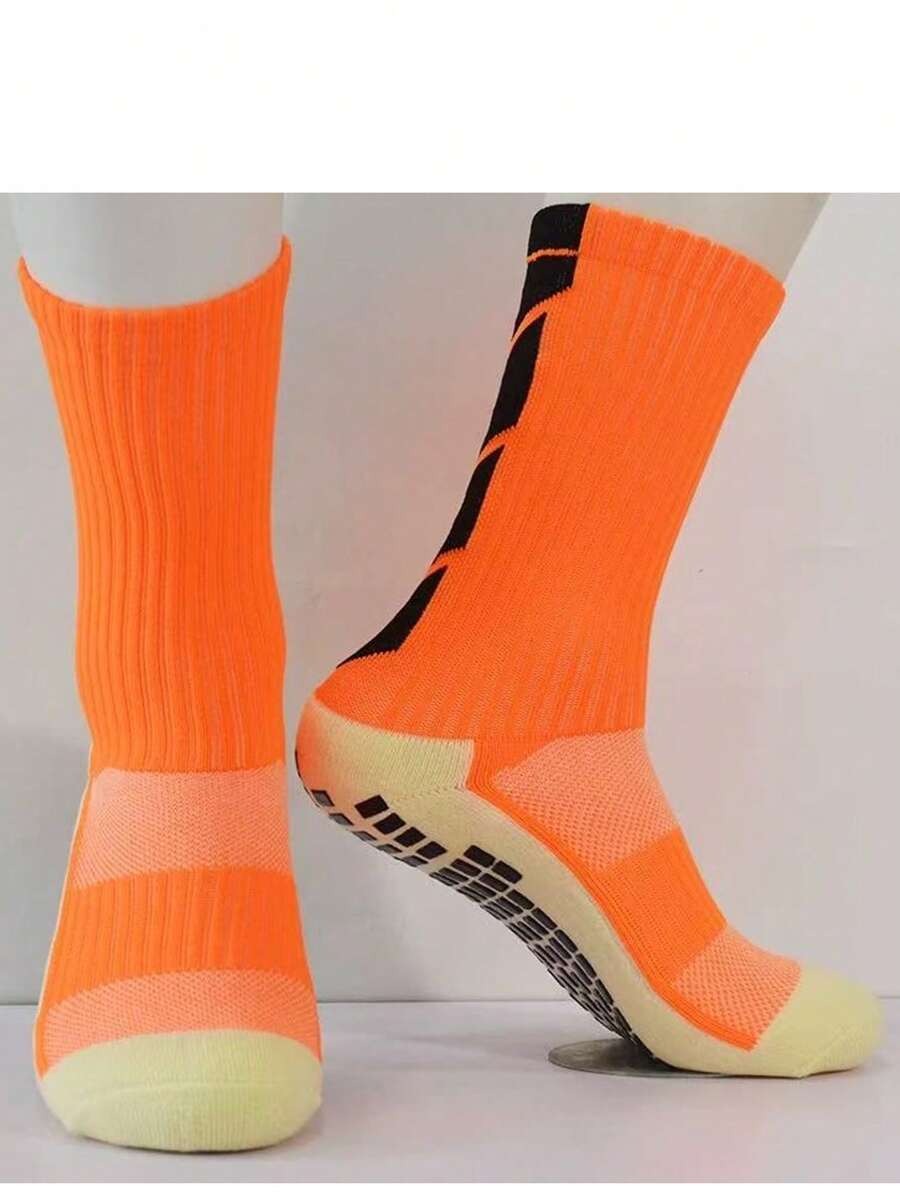 Kit 1/2/3/12 Premium Non-Slip Wear-Resistant Soccer Sports Socks - Coral Orange - View 1