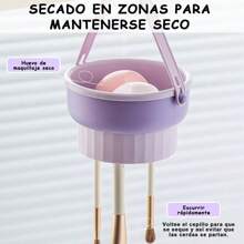 Limpiador de Brochas de Maquillaje 3 en 1 Cesta de Secado Multifuncional con Mango Cesta Limpiadora de Silicona Alfombrilla Limpiador de Esponja. - Multicolor - Ver 8